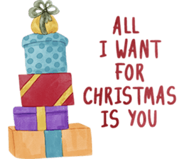 Watercolor Christmas sticker #14358979