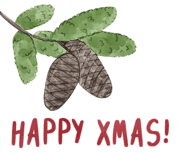 Watercolor Christmas sticker #14358981