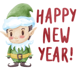 Watercolor Christmas sticker #14358991