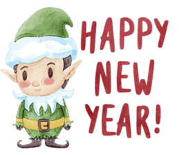 Watercolor Christmas sticker #14358991