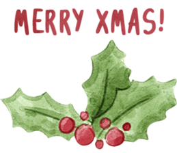 Watercolor Christmas sticker #14358995