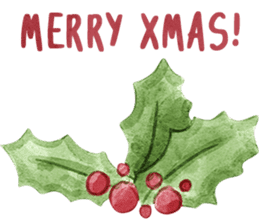 Watercolor Christmas sticker #14358995