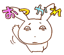 Grinning rabbit by Yoko Tamari sticker #14360257