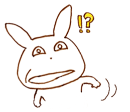 Grinning rabbit by Yoko Tamari sticker #14360261