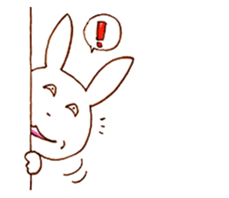 Grinning rabbit by Yoko Tamari sticker #14360263