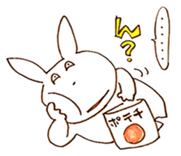 Grinning rabbit by Yoko Tamari sticker #14360264