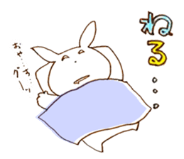Grinning rabbit by Yoko Tamari sticker #14360265