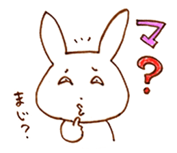 Grinning rabbit by Yoko Tamari sticker #14360268
