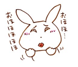 Grinning rabbit by Yoko Tamari sticker #14360270