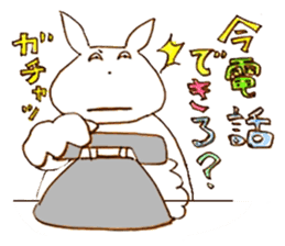 Grinning rabbit by Yoko Tamari sticker #14360283