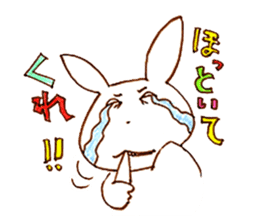 Grinning rabbit by Yoko Tamari sticker #14360292