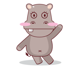 Very Cute Brown Hipopo sticker #14360776