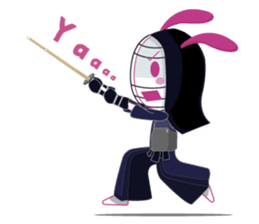 Genki usagi, Kendo rabbit 2 sticker #14364145
