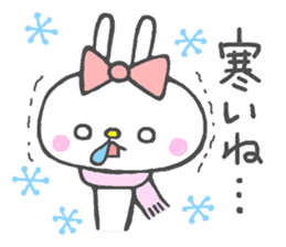 Girly White Rabbit 2 (winter) sticker #14364962