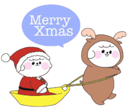 Bichon Frise "Merry Christmas" sticker #14365423