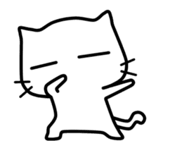 white cat ~ sticker #14366166