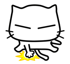 white cat ~ sticker #14366188