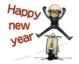 Rider ride a scooter animation 2 sticker #14366197