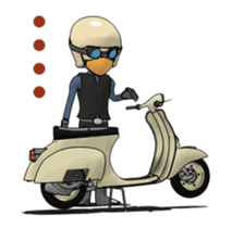 Rider ride a scooter animation 2 sticker #14366207