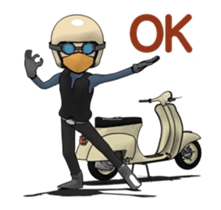 Rider ride a scooter animation 2 sticker #14366209