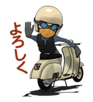 Rider ride a scooter animation 2 sticker #14366210