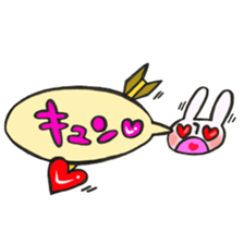 Rabbit of a balloon Ver love and love sticker #14371613