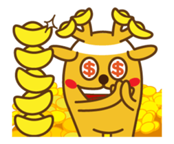 golden lulu deer the second words sticker #14373948