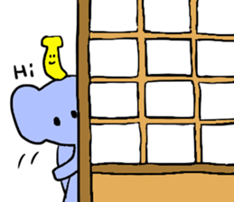 Elephant and Banana visited Japan. sticker #14374015