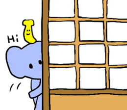 Elephant and Banana visited Japan. sticker #14374015