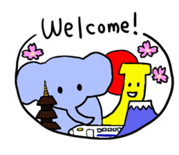 Elephant and Banana visited Japan. sticker #14374018