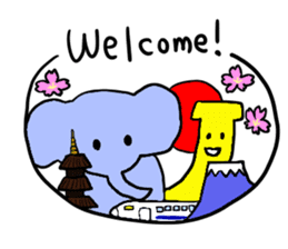 Elephant and Banana visited Japan. sticker #14374018