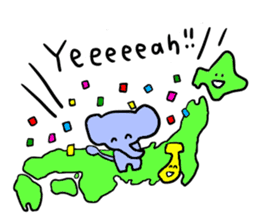 Elephant and Banana visited Japan. sticker #14374027