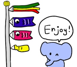 Elephant and Banana visited Japan. sticker #14374035