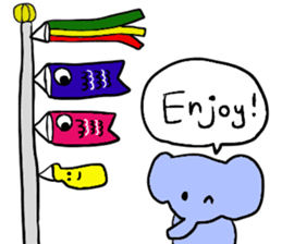 Elephant and Banana visited Japan. sticker #14374035