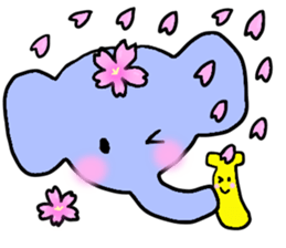 Elephant and Banana visited Japan. sticker #14374041