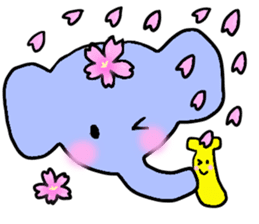 Elephant and Banana visited Japan. sticker #14374041
