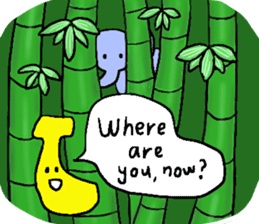 Elephant and Banana visited Japan. sticker #14374046