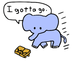 Elephant and Banana visited Japan. sticker #14374049