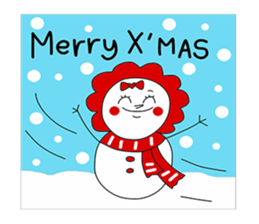 Snowy girl sticker #14374909