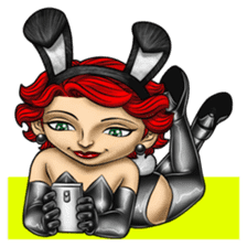 Bunny Cosplay Girl (Revised) sticker #14376629