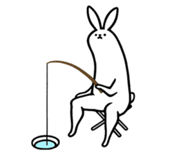rabbit with beautiful legs 3 sticker #14379449