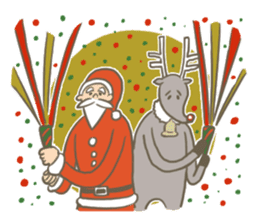 Santa's Uncle & reindeer sticker #14381503
