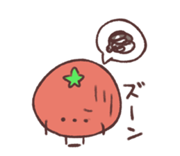 Raccoon dog and Tomato sticker #14382683
