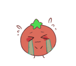 Raccoon dog and Tomato sticker #14382684