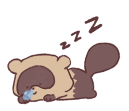 Raccoon dog and Tomato sticker #14382685