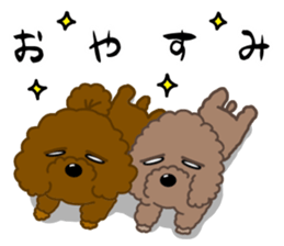 Happy Brown Toy Poodles sticker #14382687