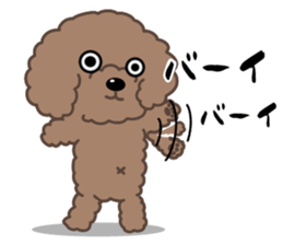 Happy Brown Toy Poodles sticker #14382693
