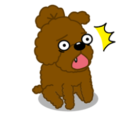 Happy Brown Toy Poodles sticker #14382699