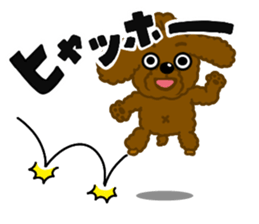 Happy Brown Toy Poodles sticker #14382715