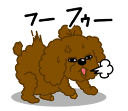 Happy Brown Toy Poodles sticker #14382719